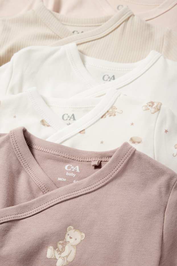 Bébés filles - Lot de 5 - jouet - bodys croisés pour bébé - blanc