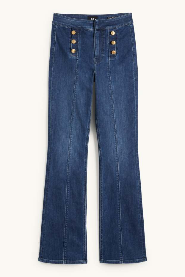Dames - Bootcut jeans - mid waist - jeansblauw