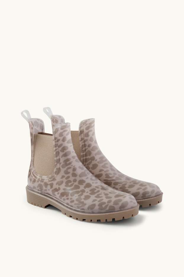 Dona - Botes Chelsea - estampat de lleopard - marró clar