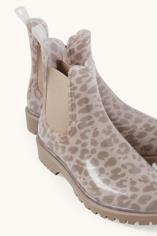 Dona - Botes Chelsea - estampat de lleopard - marró clar