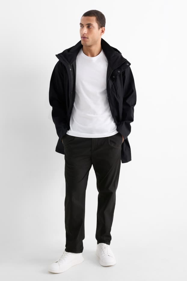Pánské - Kalhoty chino - tapered fit - černá