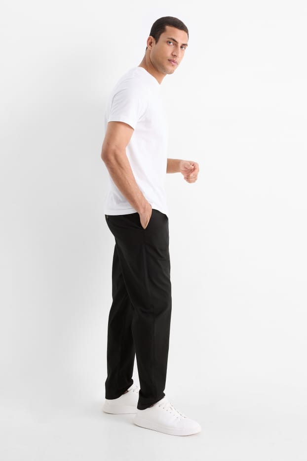 Pánské - Kalhoty chino - tapered fit - černá