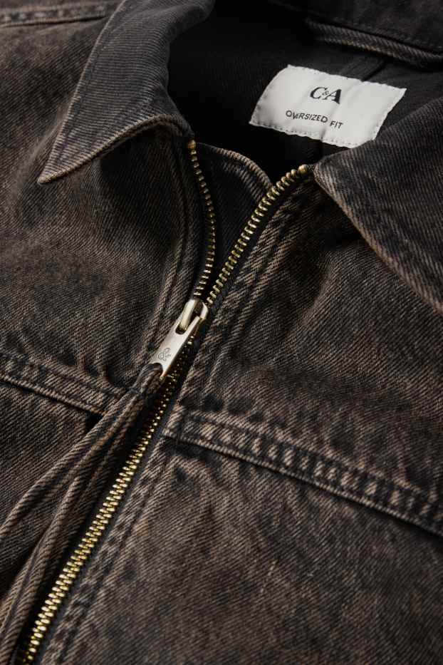 Uomo - Giacca di jeans oversize - jeans marrone
