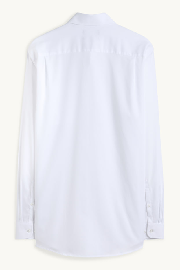 Hommes - Chemise de bureau - regular fit - col kent - facile à repasser - blanc crème