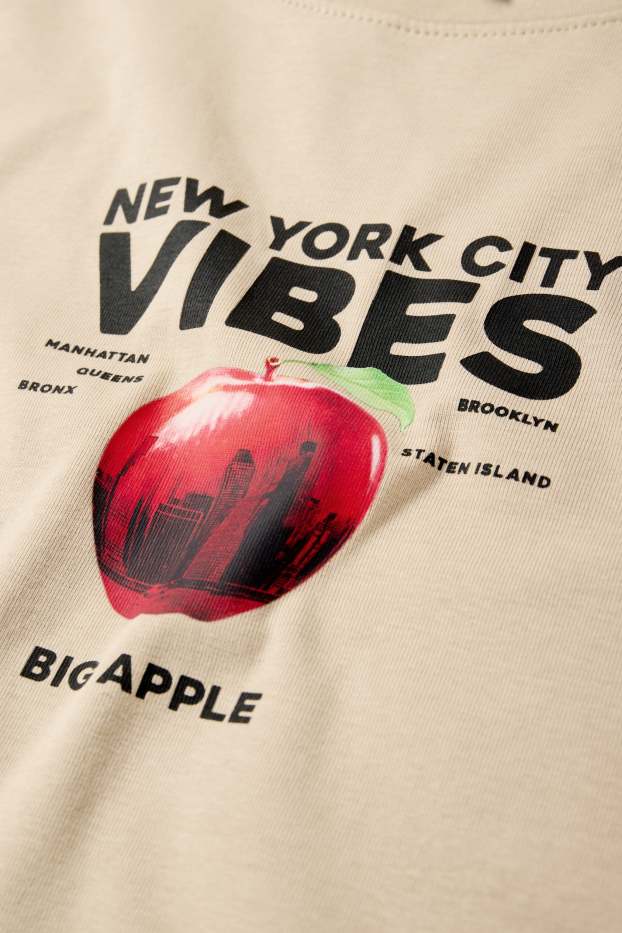 Damen - Crop T-Shirt - beige