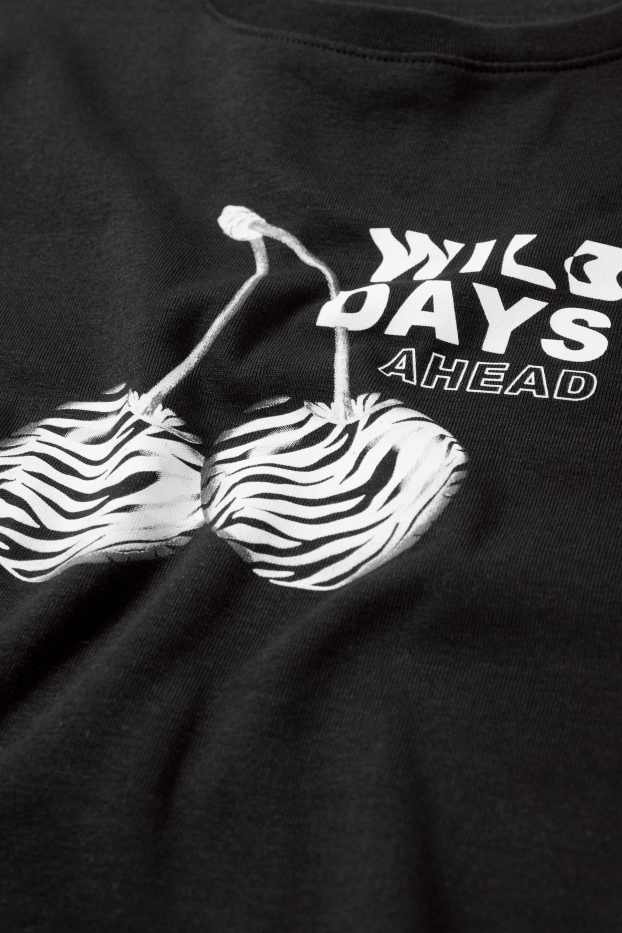 Femmes - T-shirt court - noir