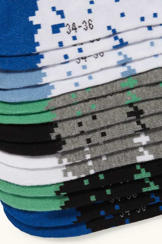 Kinder Buben - Multipack 7er - Socken - gemustert - weiß
