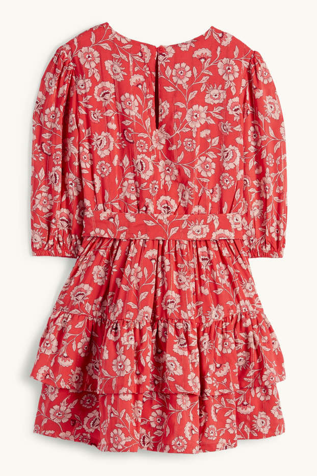Bambine - Vestito - a fiori - rosso