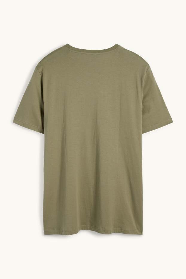 Pánské - Tričko - khaki