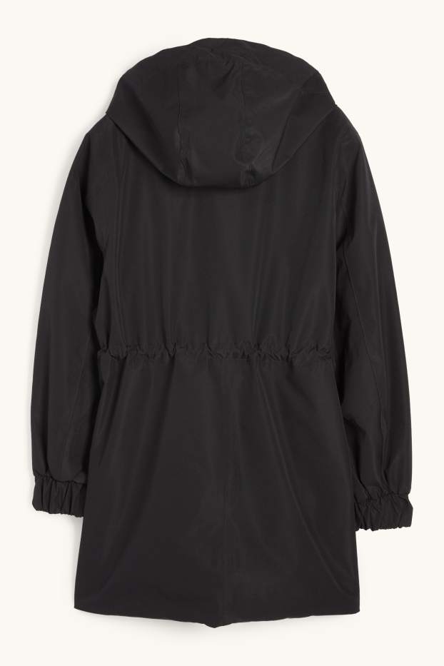 Femmes - Veste de pluie à capuche - imperméable - noir