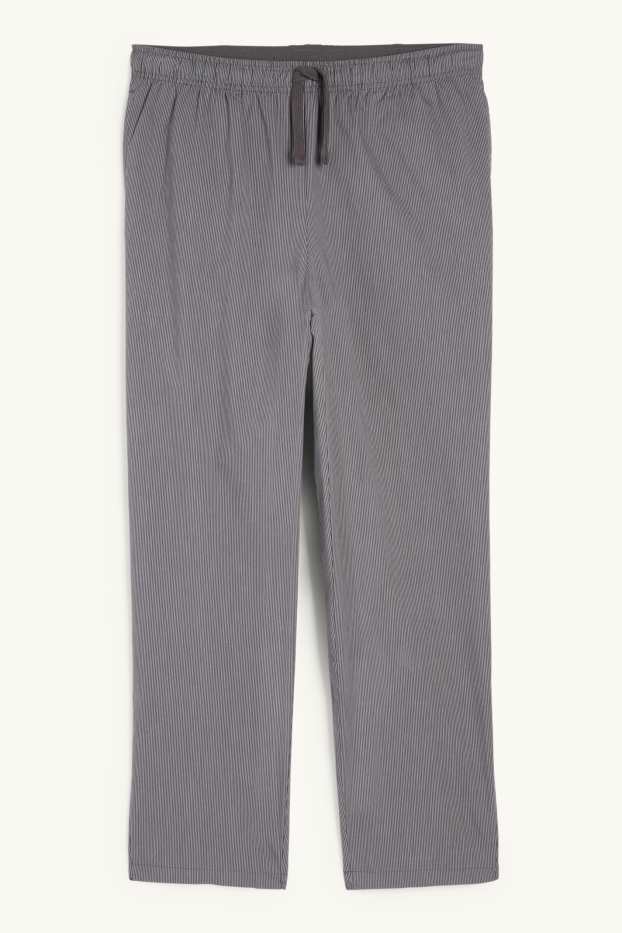 Men - Pyjama bottoms - striped - dark gray