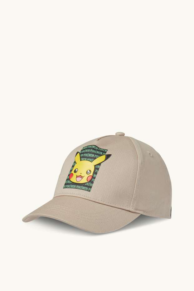 Kinderen: jongens - Pokémon - Pikachu - baseballpet - beige