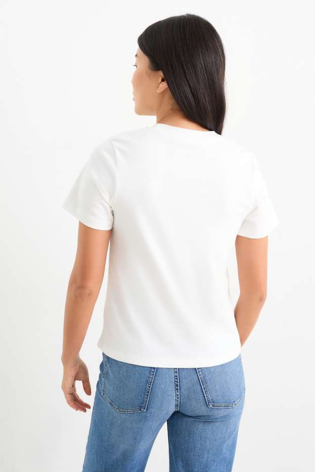 Femmes - T-shirt - slim fit - blanc