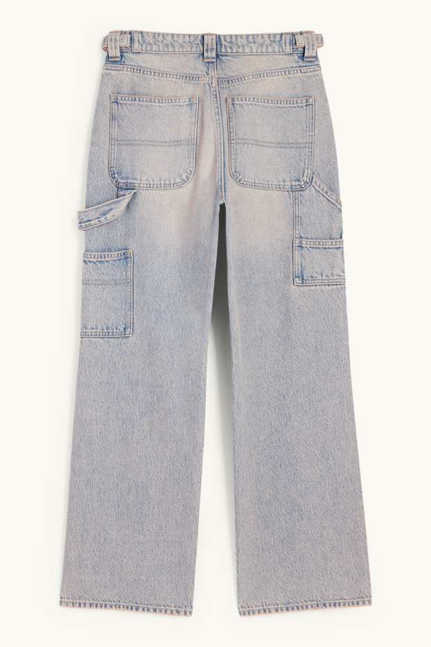 Femmes - Jean baggy - mid waist - jean gris clair