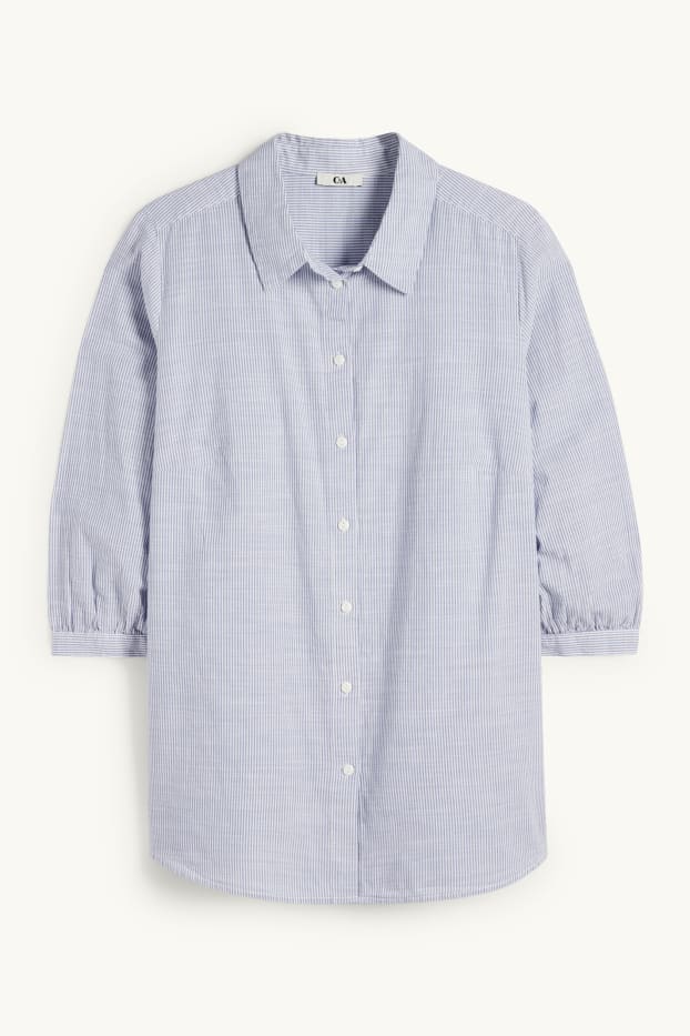 Femei - Bluză - cu dungi - albastru