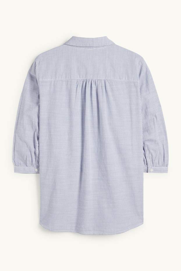 Femei - Bluză - cu dungi - albastru