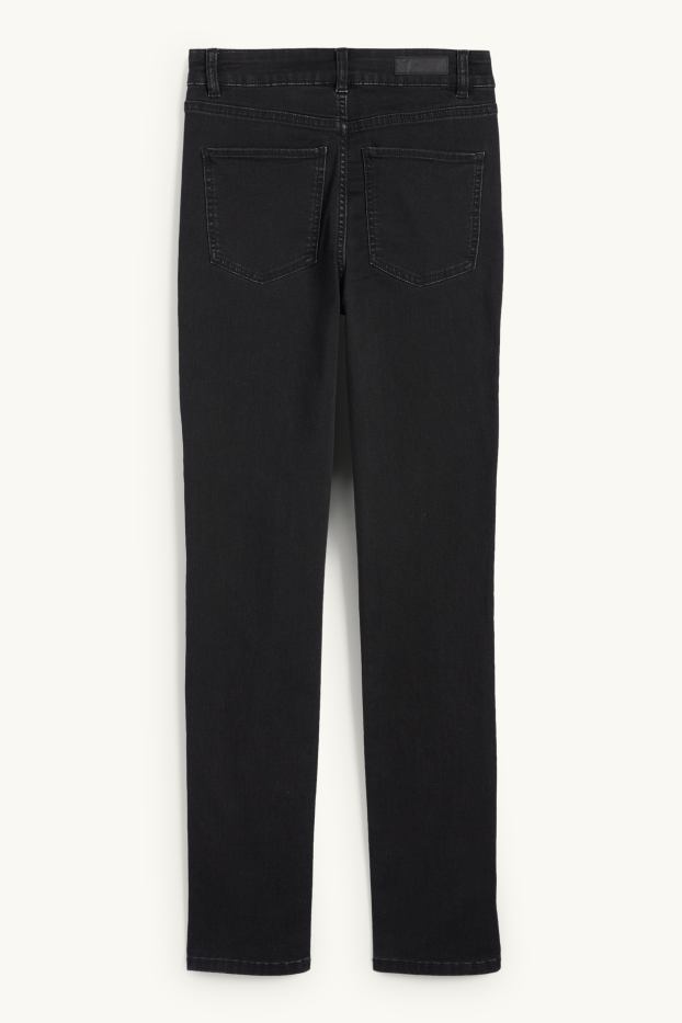 Women - Slim jeans - high waist - denim-dark gray