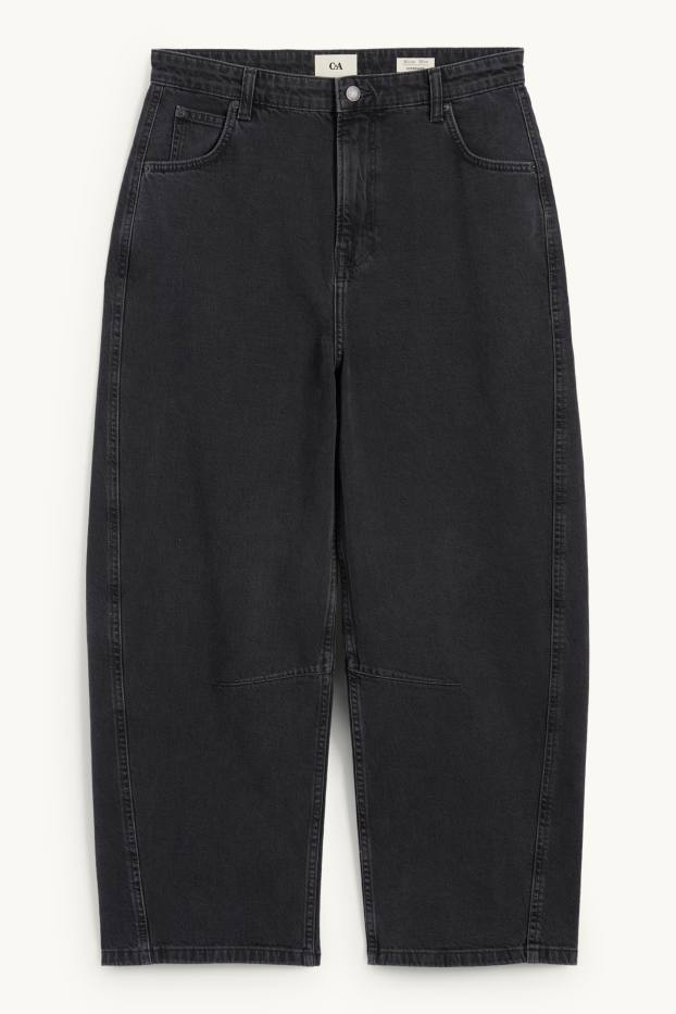 Damen - Balloon Jeans - Mid Waist - jeansgrau