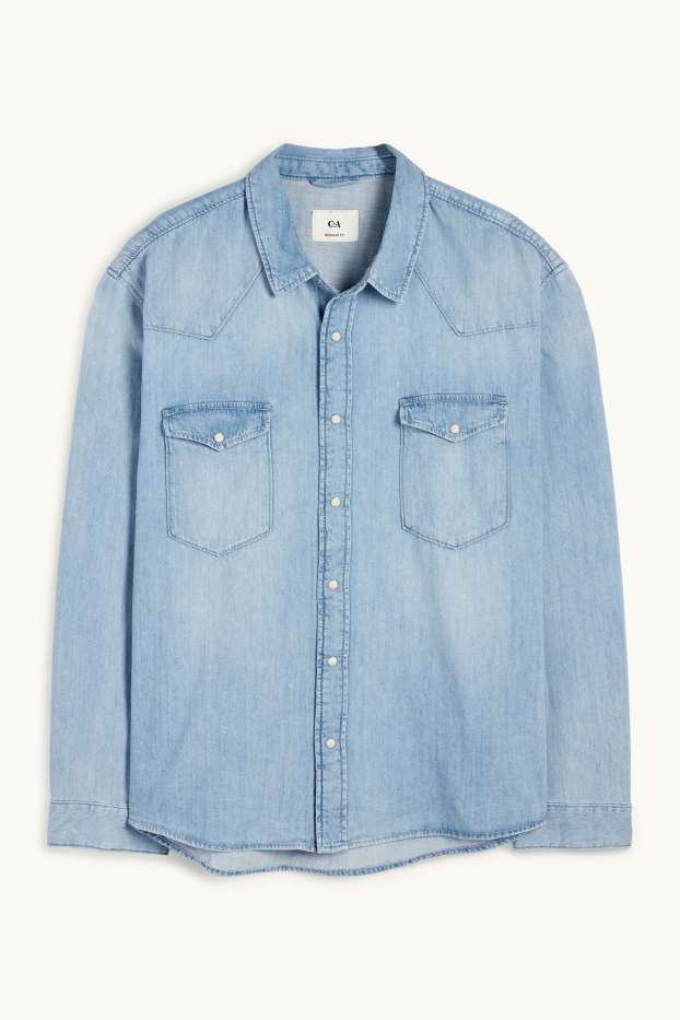 Hombre - Camisa vaquera - regular fit - Kent - vaqueros - azul claro