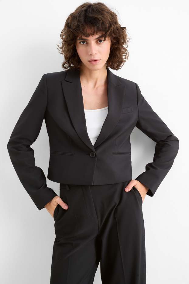 Femmes - Blazer court - cintré - noir