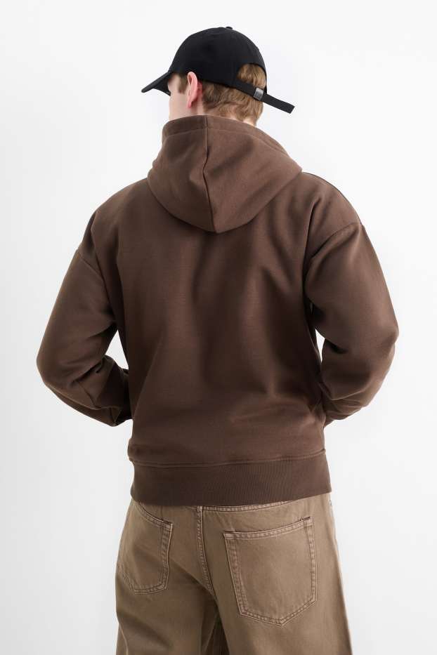 Men - Oversized hoodie - dark brown