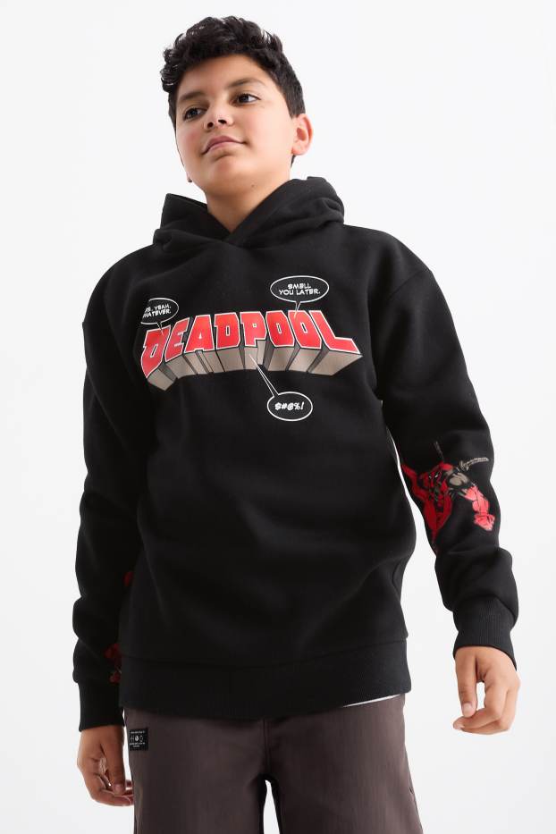 Enfants garçons - Deadpool - sweat à capuche - noir