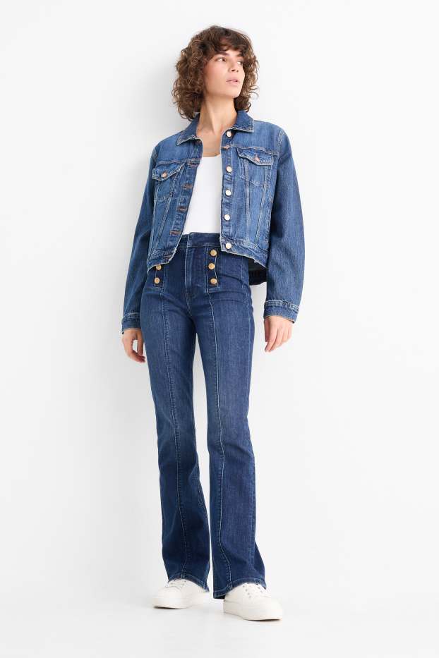 Dames - Bootcut jeans - mid waist - jeansblauw