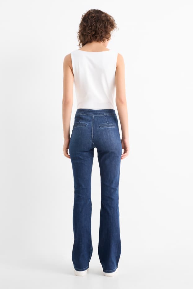 Dames - Bootcut jeans - mid waist - jeansblauw