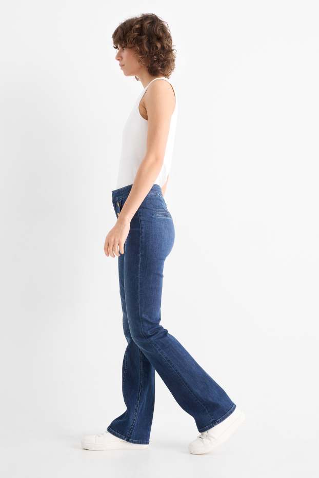 Dames - Bootcut jeans - mid waist - jeansblauw