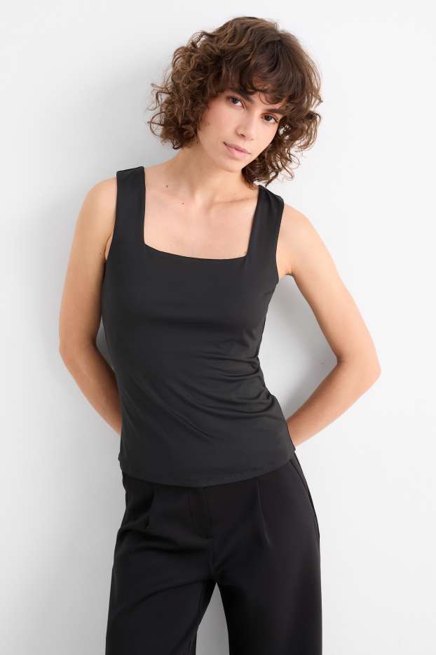 Damen - Basic-Top - schwarz