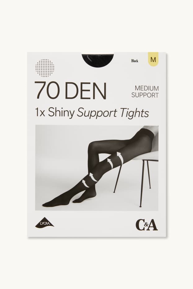 Dames - Panty - LYCRA® - 70 DEN - zwart