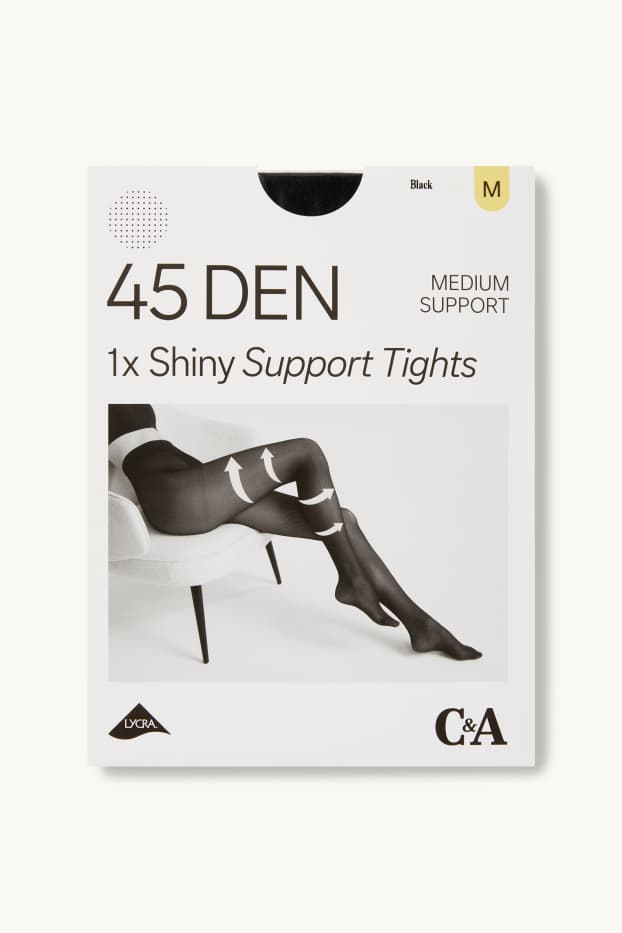 Dames - Panty - LYCRA® - 45 DEN - zwart