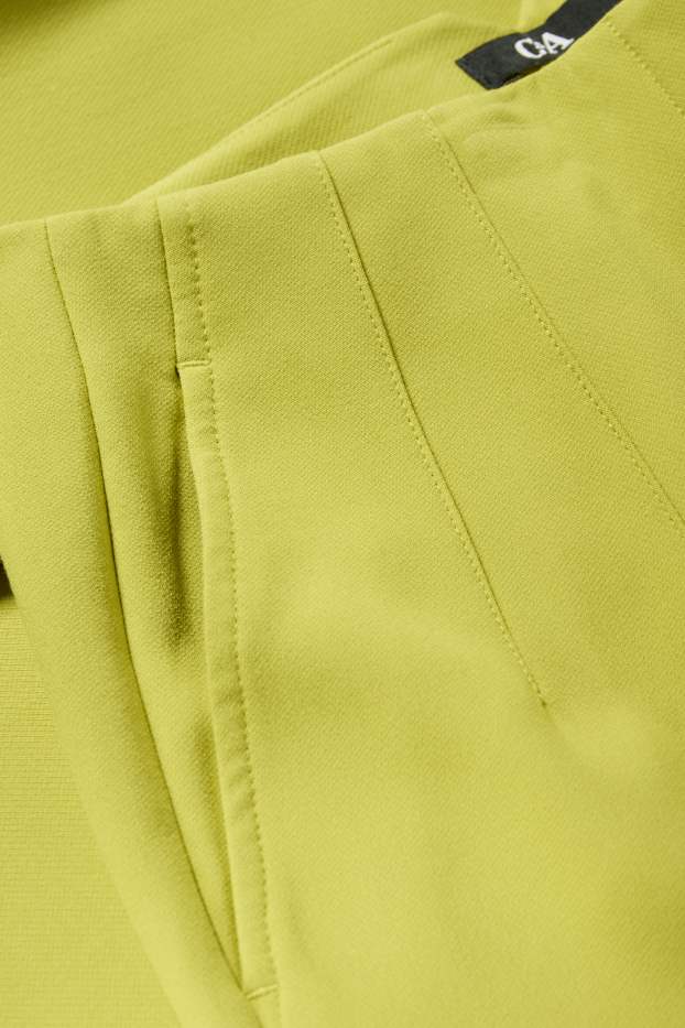 Women - Business trousers - high waist - wide leg - light green
