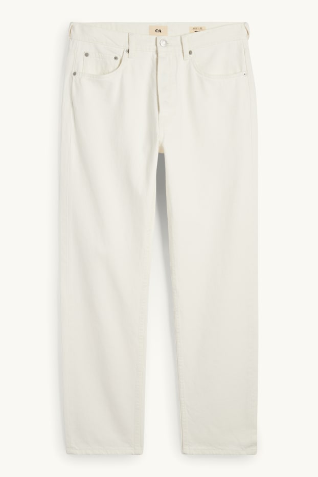 Heren - Regular jeans - crème wit