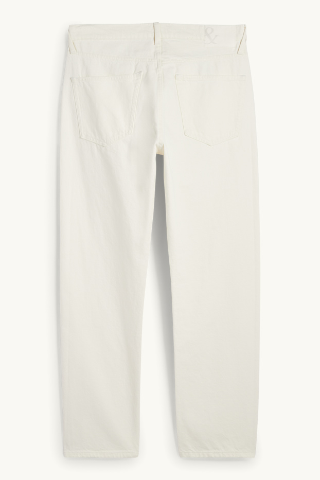 Heren - Regular jeans - crème wit