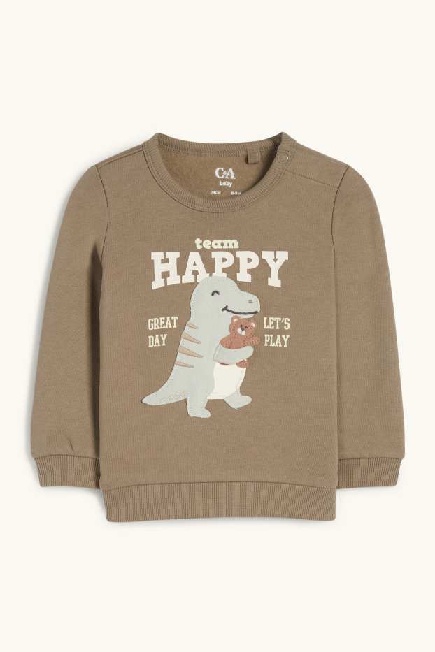 Baby Jungen - Dino - Baby-Sweatshirt - khaki