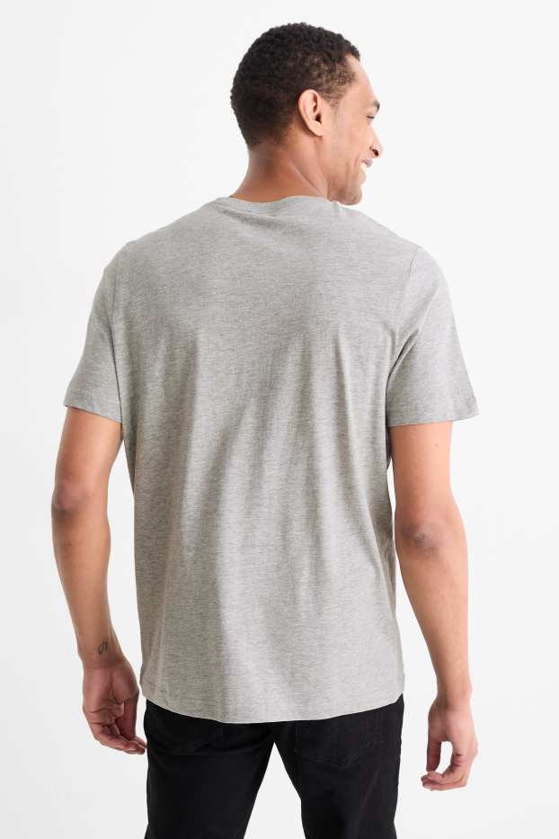 Herren - Multipack 3er - T-Shirt - Regular Fit - hellgrau-melange