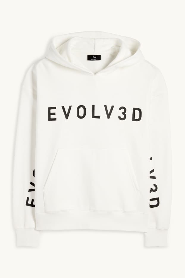 Hommes - Sweat à capuche oversize - blanc crème