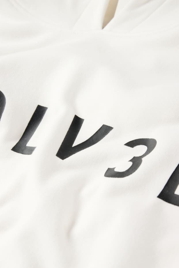 Hommes - Sweat à capuche oversize - blanc crème