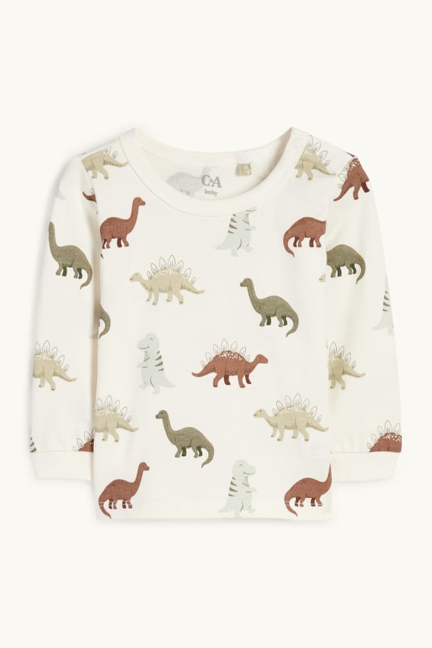 Baby Buben - Dino - Baby-Sweatshirt - cremeweiß