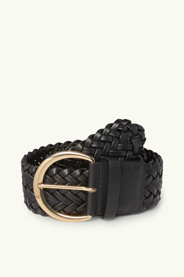 Women - Waist belt - faux leather - black