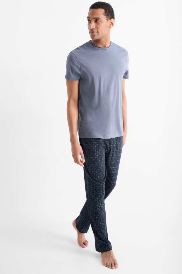 Hommes - Pyjama - bleu foncé