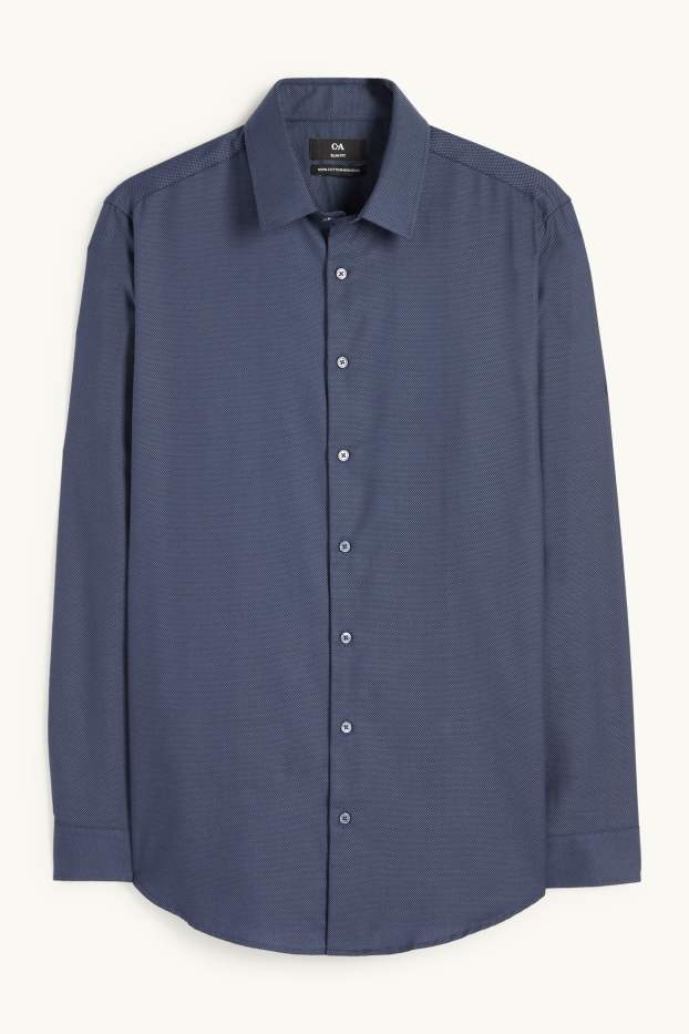 Herren - Businesshemd - Slim Fit - Kent - bügelfrei - dunkelblau