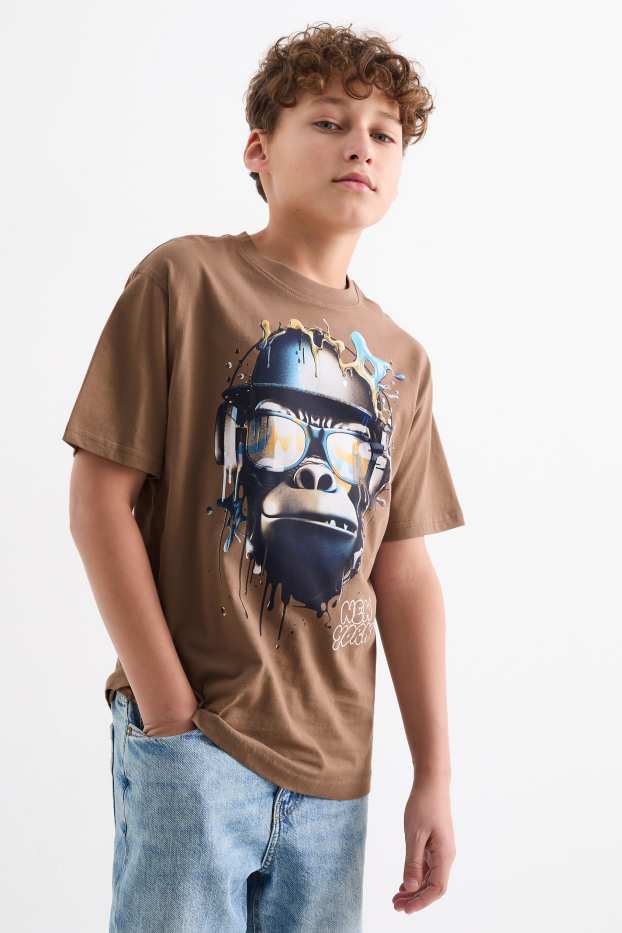 Enfants garçons - Singe - T-shirt - marron