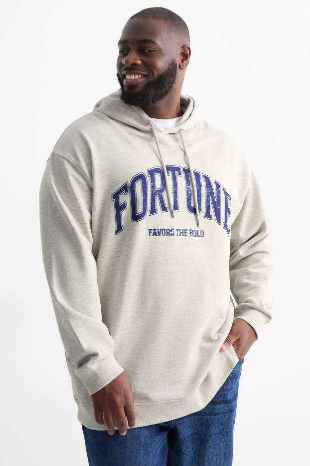 Home - Dessuadora amb caputxa - gris clar jaspiat