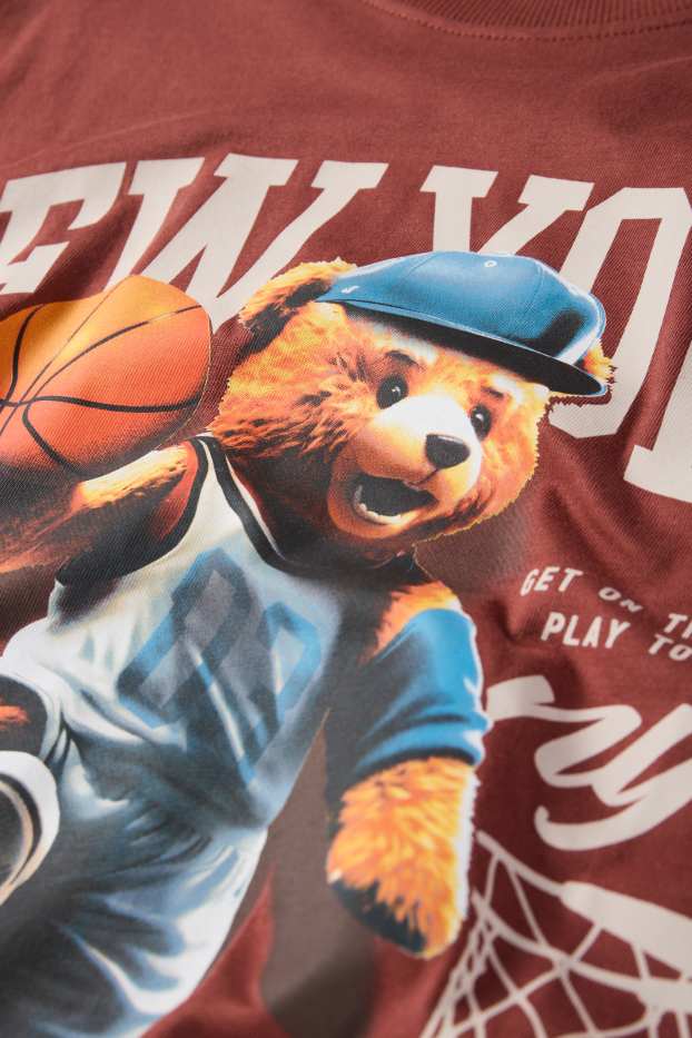 Enfants garçons - Ours basketteur - T-shirt - rouille
