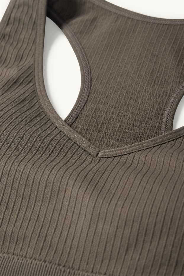 Damen - Funktions-BH - wattiert - seamless - dunkelgrau