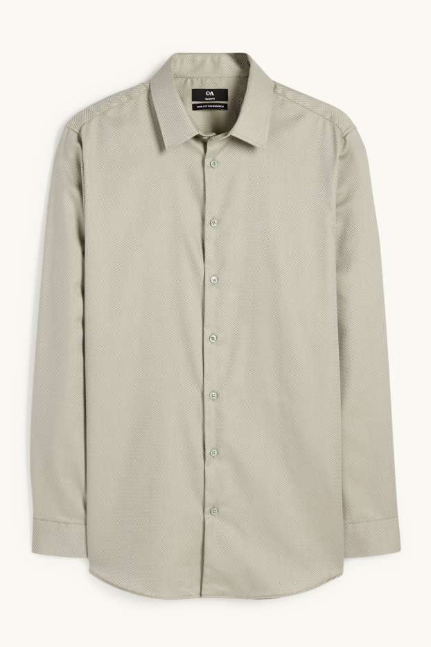 Men - Business shirt - slim fit - kent collar - non-iron - light green
