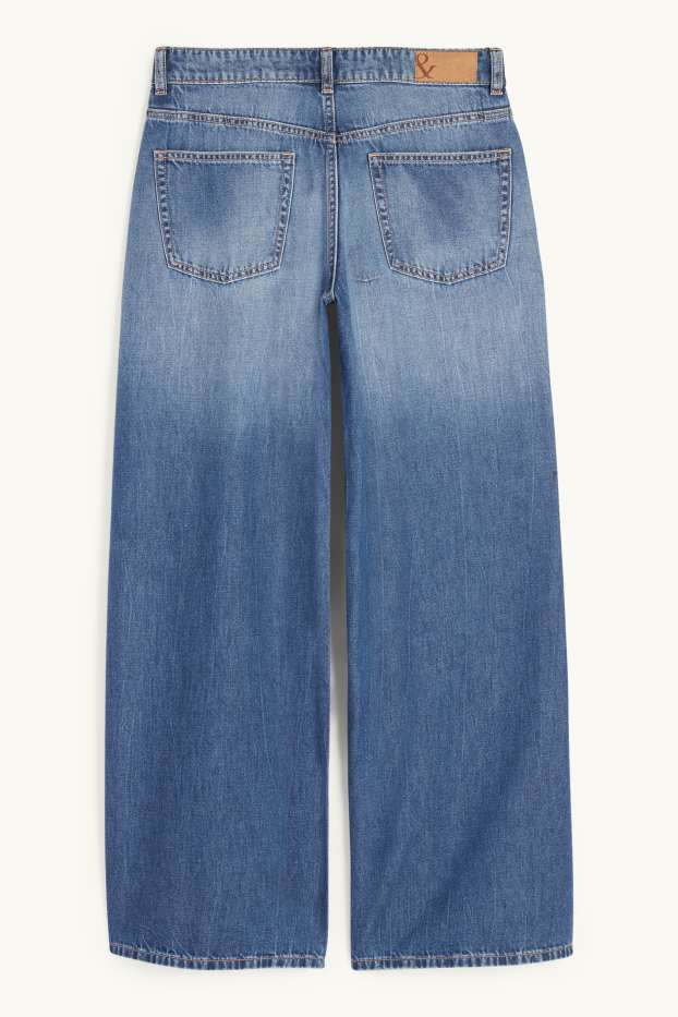 Femmes - Wide leg jean - low waist - jean bleu