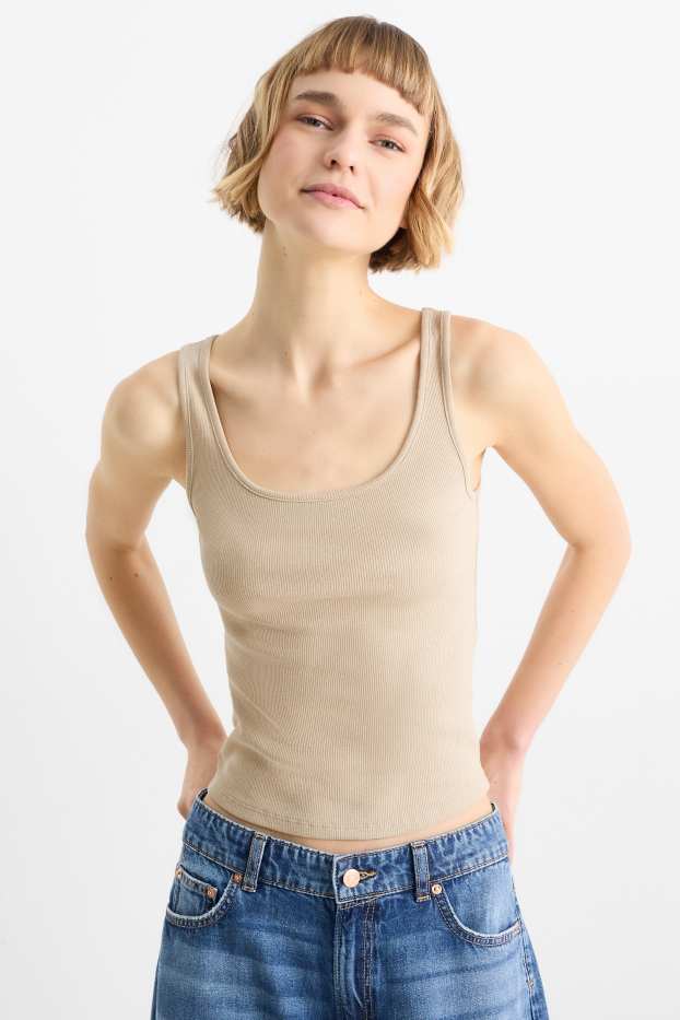 Dames - Korte top - beige